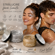 Gel cu sclipici plastic free pentru fata, corp si par Venita, Gold, 75 ml