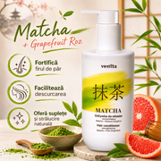 Balsam fortifiant pentru par cu Matcha si Grapefruit Roz, Matcha, Venita, 300ml