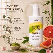 Balsam fortifiant pentru par cu Matcha si Grapefruit Roz, Matcha, Venita, 300ml