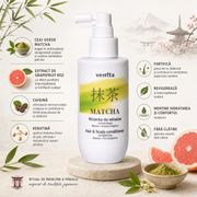 Lotiune fortifianta pentru par si scalp cu Matcha si Grapefruit Roz, Matcha, Venita, 150 ml