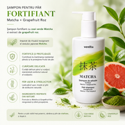 Sampon fortifiant pentru par cu Matcha si Grapefruit Roz, Matcha, Venita, 300ml