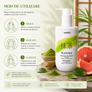 Sampon fortifiant pentru par cu Matcha si Grapefruit Roz, Matcha, Venita, 300ml