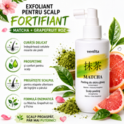 Exfoliant fortifiant pentru scalp cu Matcha si Grapefruit Roz, Matcha, Venita, 150 ml