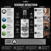Deodorant antibacterian pentru picioare, cu alaun, pentru barbati, Venita, 100 ml