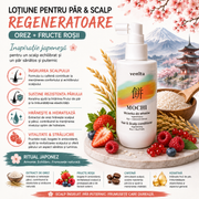 Lotiune regeneratoare pentru scalp si par cu Orez si Fructe Rosii, Mochi, 150 ml