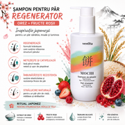 Sampon regenerator pentru par cu Orez si Fructe Rosii Mochi, Venita, 300ml