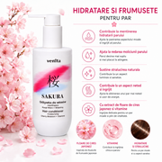 Balsam hidratant pentru par cu Floare de Cires Japonez si Vitamine, Sakura, Venita, 300 ml