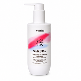 Balsam hidratant pentru par cu Floare de Cires Japonez si Vitamine, Sakura, Venita, 300 ml
