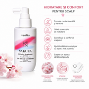 Lotiune hidratanta pentru scalp si par cu Floare de Cires Japonez si Vitamine, Sakura, Venita, 150 ml