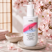 Sampon hidratant pentru par cu Floare de Cires Japonez si Vitamine, Sakura, Venita, 300 ml