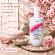 Sampon hidratant pentru par cu Floare de Cires Japonez si Vitamine, Sakura, Venita, 300 ml