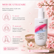 Sampon hidratant pentru par cu Floare de Cires Japonez si Vitamine, Sakura, Venita, 300 ml
