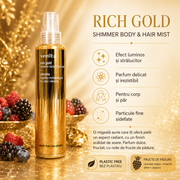 Spray corp cu sclipici Shimmer Body Mist Venita,  Rich Gold, 200ml