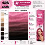 Spuma coloranta de par Trendy, Venita, nr 32, Intriguing Rose, roz inchis