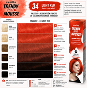 Spuma coloranta de par Trendy, Venita, nr 34, Light Red, rosu aprins