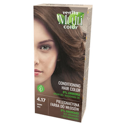 Vopsea de par fara amoniac, Multicolor, Venita, 50 ml, Nr. 4.17, Brown