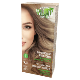 Vopsea de par fara amoniac, Multicolor, Venita, 50 ml, Nr. 7.0, Natural Blond